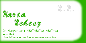 marta mehesz business card